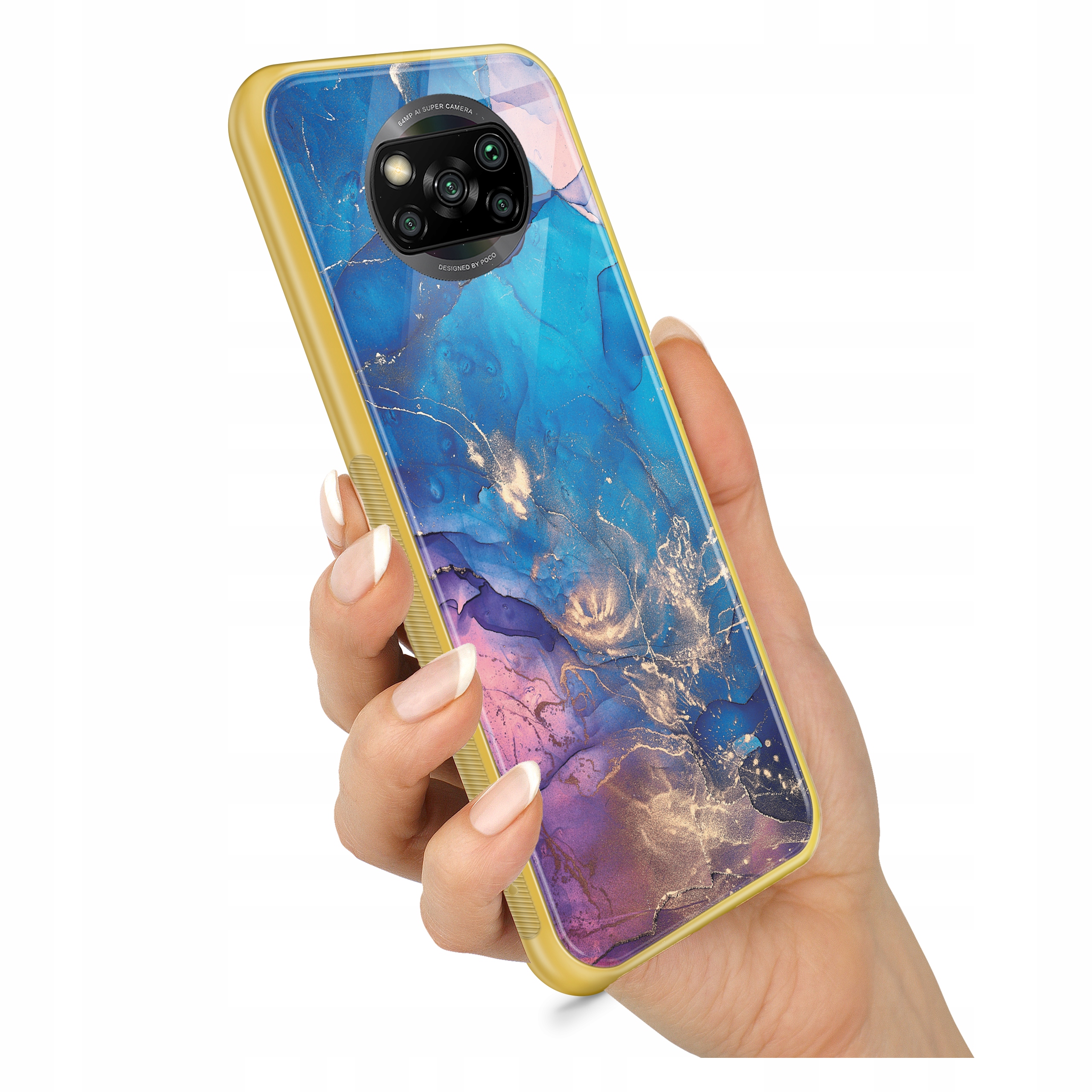 

Etui Złote Szklane do Xiaomi Poco X3 Nfc Szkło