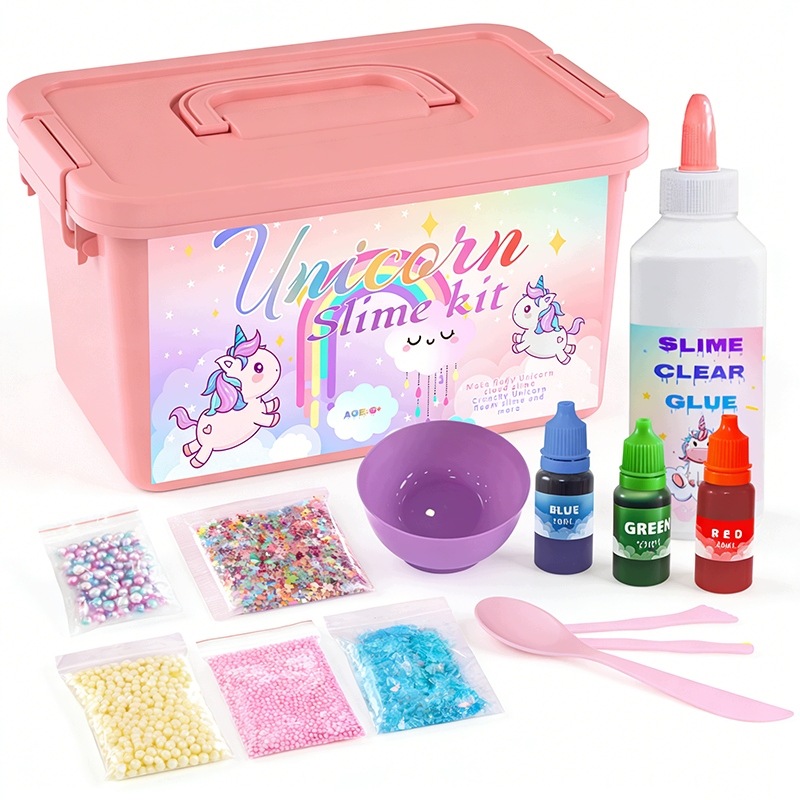 Zestaw do robienia slime jednorożec DIY brokat masa plastyczna dla dzieci