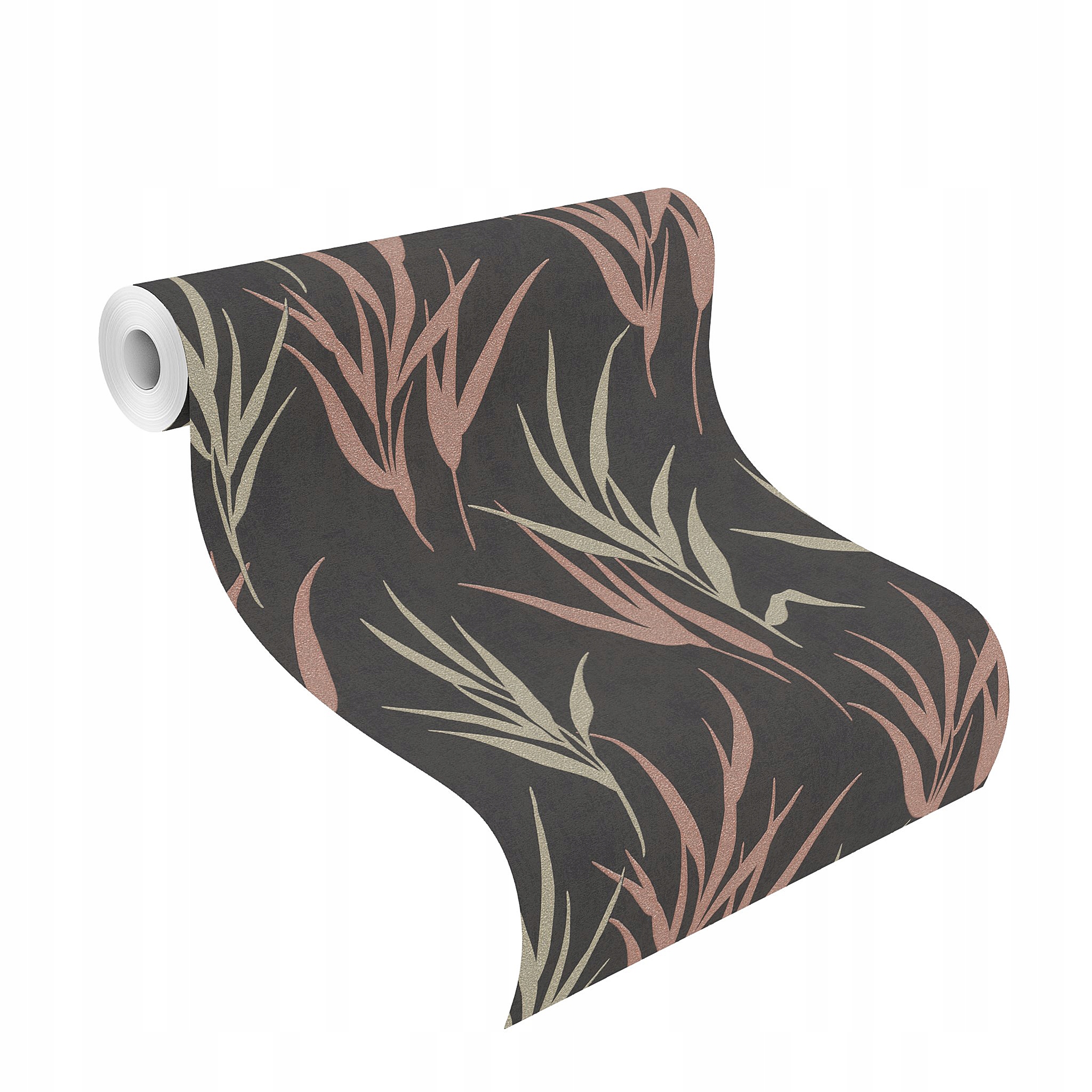 TAPETA LIŚCIE TRAW GLAMOUR CZERŃ OLIWKOWY-RÓŻ GLAM EAN (GTIN) 4000441541946