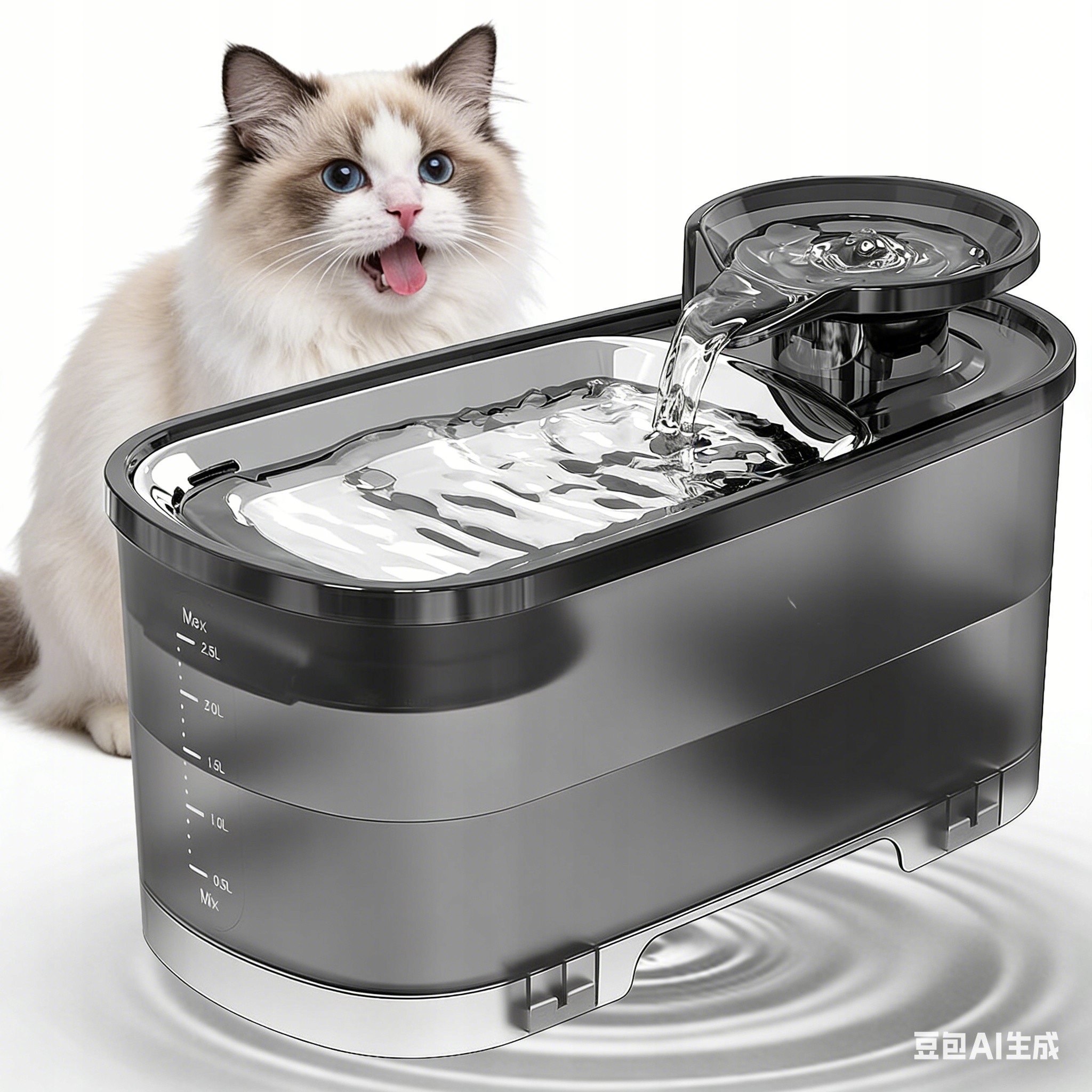 Levně Fontána Napáječka Pro Kočky A Psy, Automatická, S Filtrem, Tichá, 2,5L