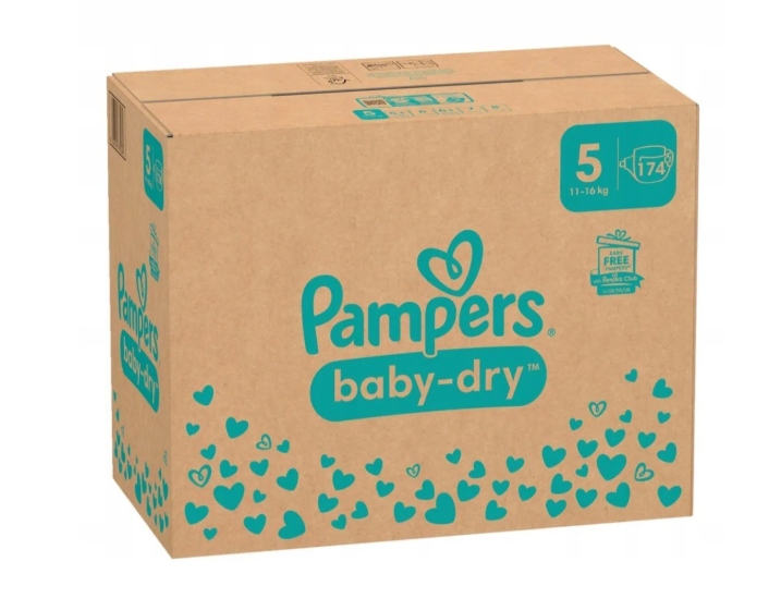Pieluszki Pampers Baby-Dry Rozmiar 5 174szt.