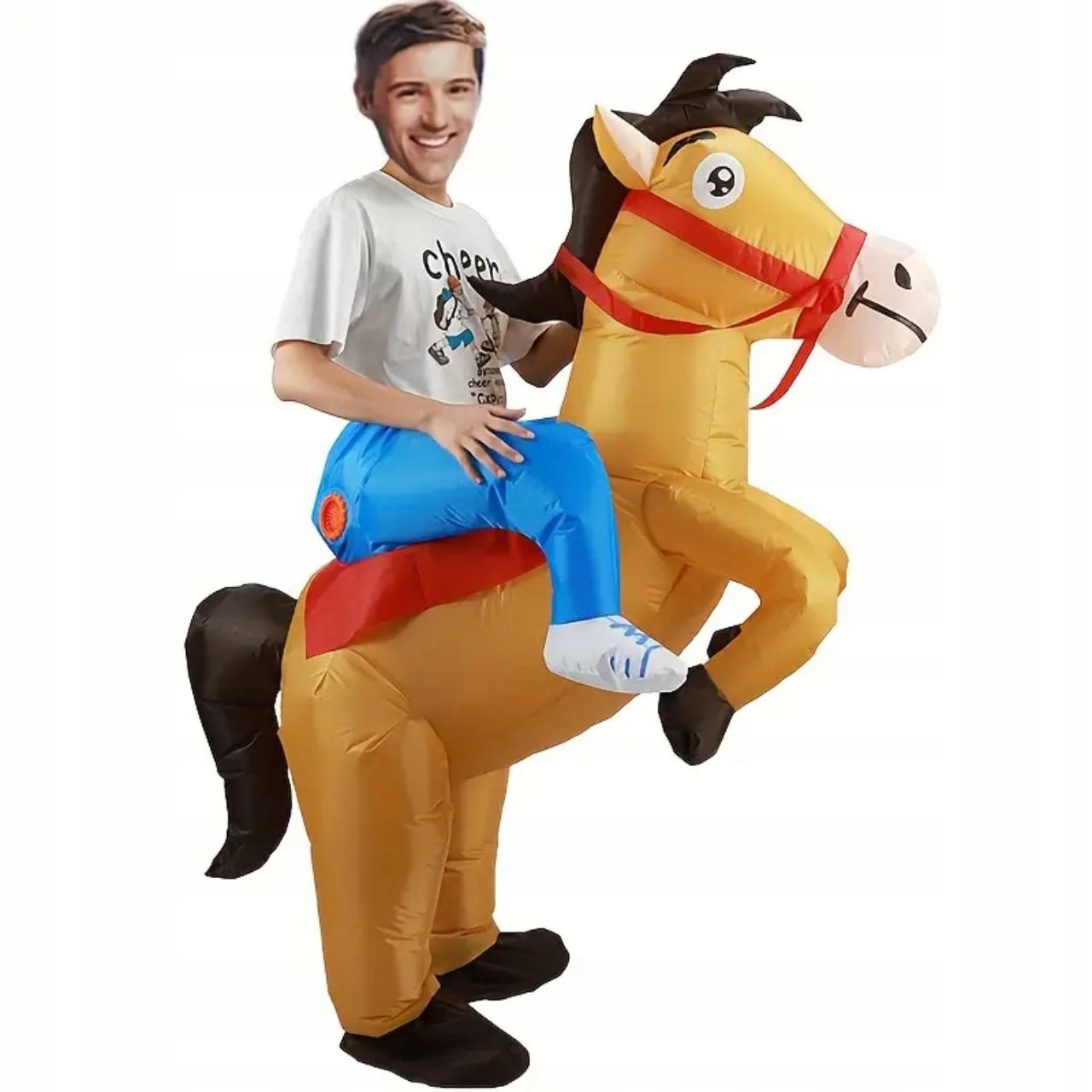 Kostým Kůň Jezdec na koni Cosplay Nafukovací pumpa v sadě Halloween