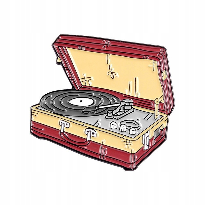 

Przypinka Metal Briefcase Gramofon w Walizce Pin