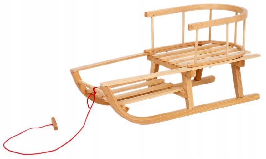 SANKI DREWNIANE Z OPARCIEM SOLIDNE DREWNO Saneczki Marka inna