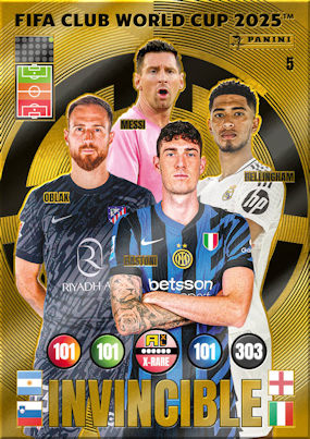 Invincible Panini Fifa Club World Cup 2025 Messi Bellingham Oblak Bastoni