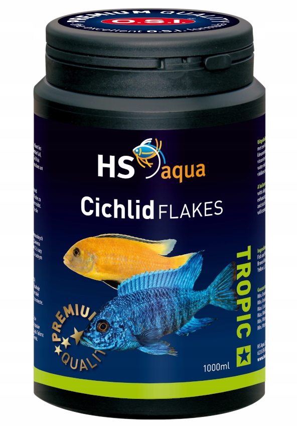 Levně Hs osi Cichlid Flakes 1000 ml/200 g krmivo pro akvarijní ryby