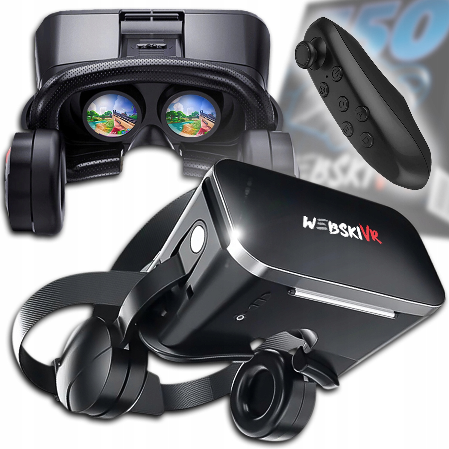 Bezdrátové Brýle Vr Bluetooth Pro Telefon S Filmovými Hrami 360 Dálkové Ovládání