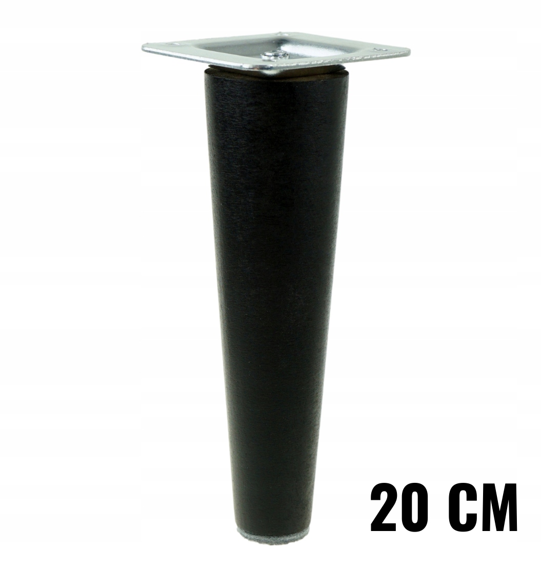 

Noga drewniana nóżka buk czarna prosta zestaw 20cm