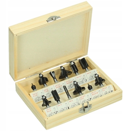 Hikoki Sada Fréz Pro Frézku S Držákem 6 mm Na Dřevo 12 ks 711016