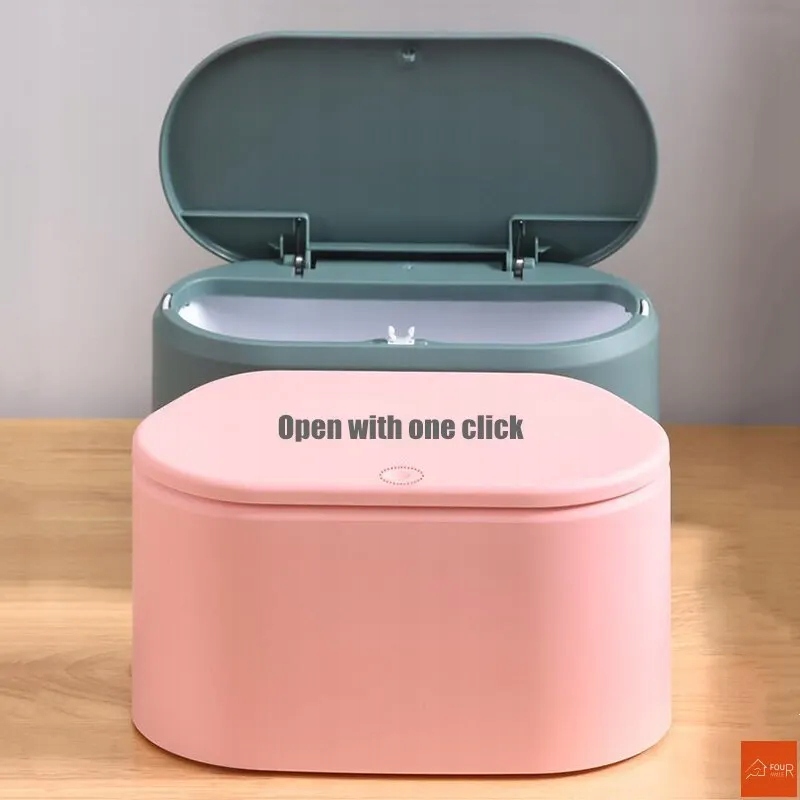 Waste Bin Table Trash Can Mini Desktop Ashcan Litter Trash Little Table Materiał metalowy