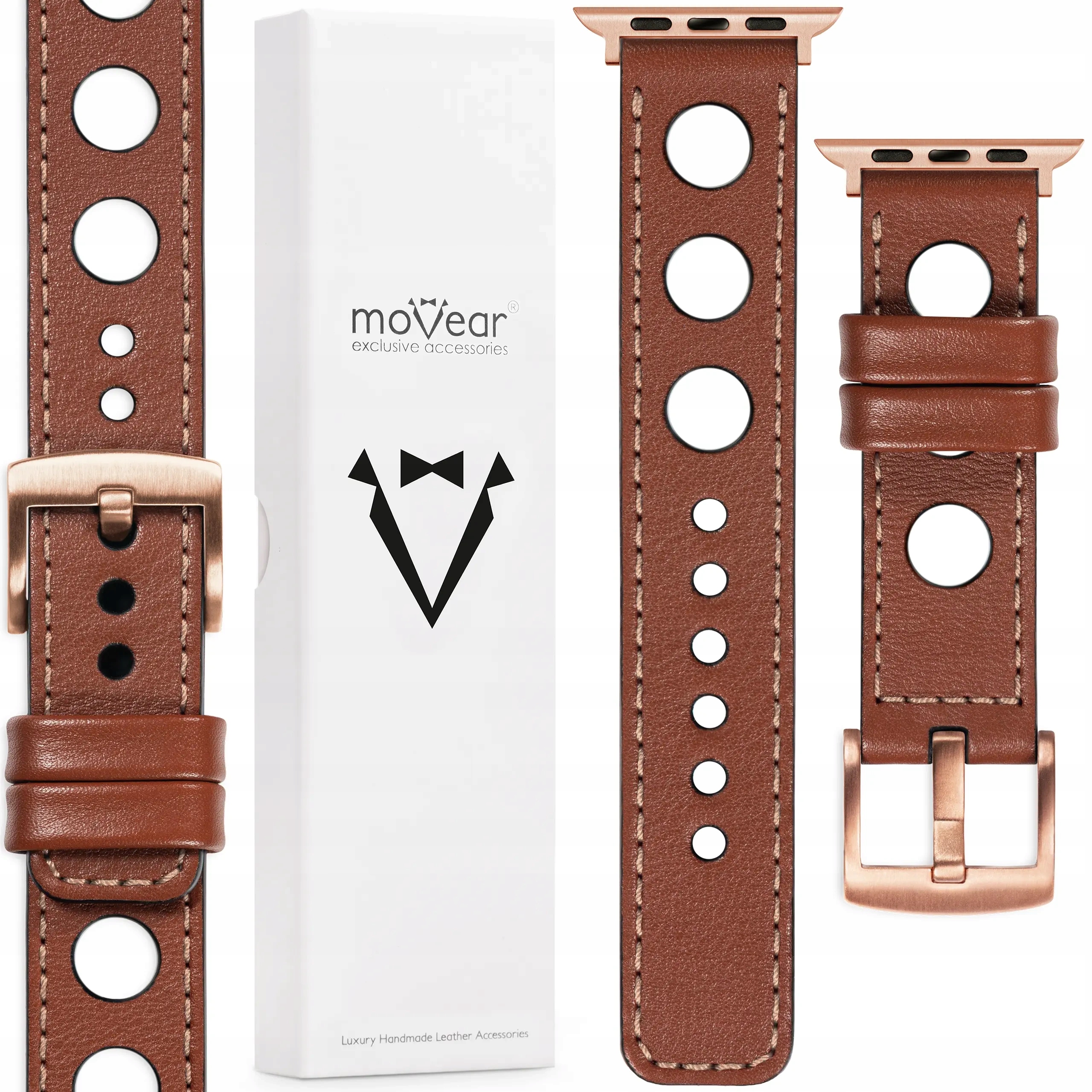 Řemínek pro Apple Watch 42/41/40/38 mm Italská kůže Exkluzivní Hnědá