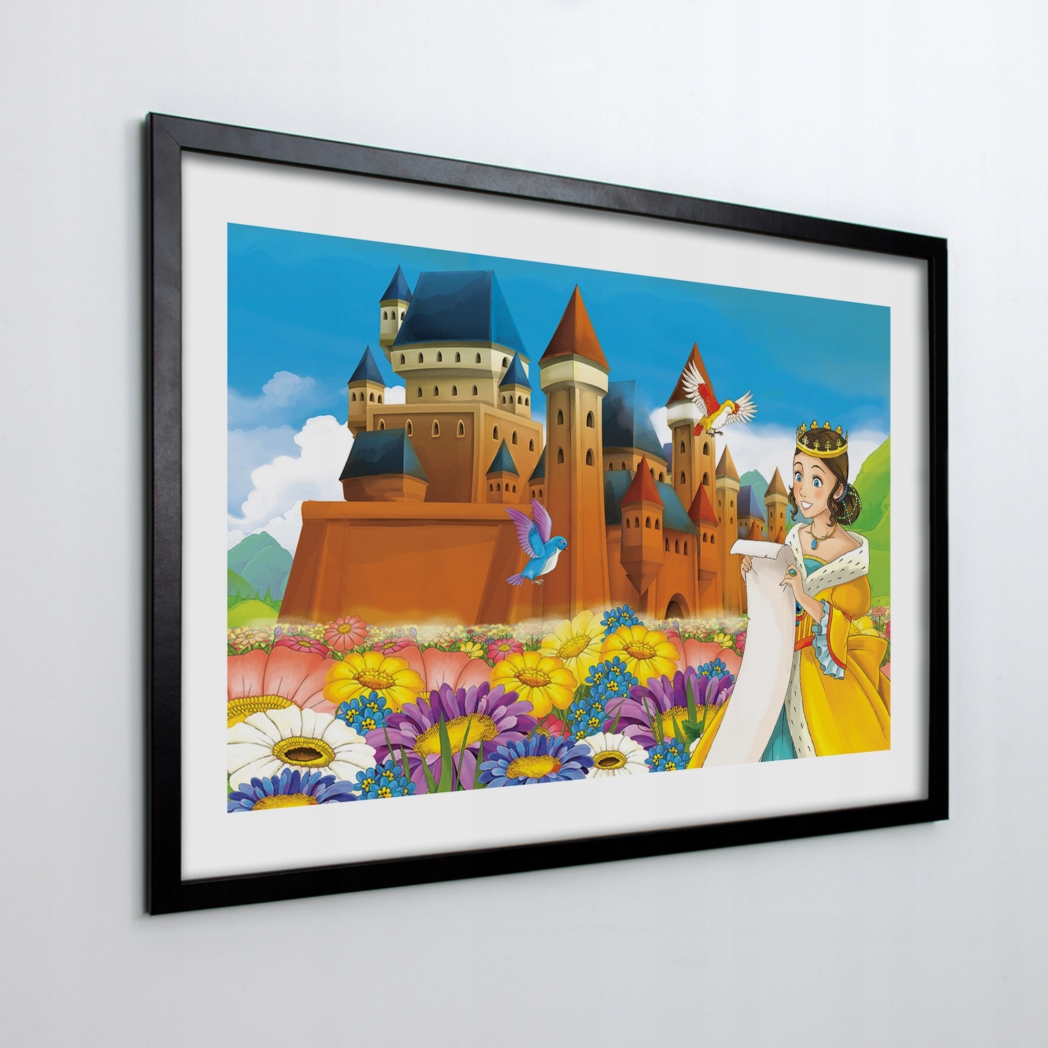 Nástěnný obraz v rámu Královna, zámek, květina 70x50