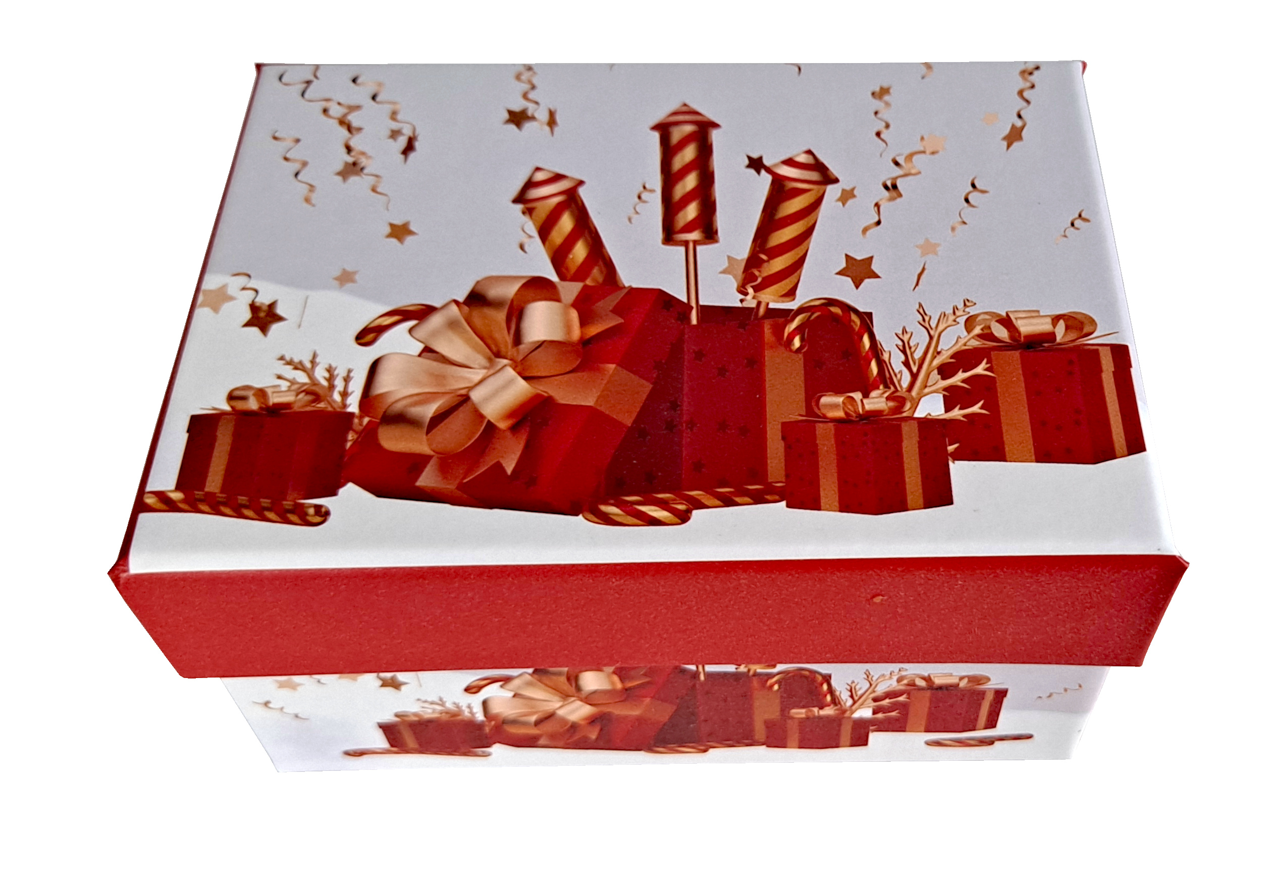 

Pudełko ozdobne świąteczne prezenty fajerwerki