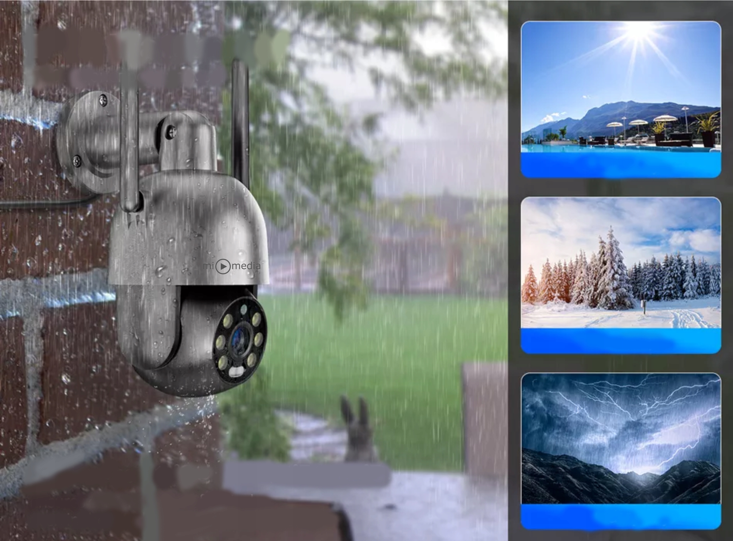 OBROTOWA KAMERA IP WiFi ZEWNĘTRZNA 8MPx 8MP ULTRA HD ZOOM BEZPRZEWODOWA 4K Zasięg podczerwieni 30 m