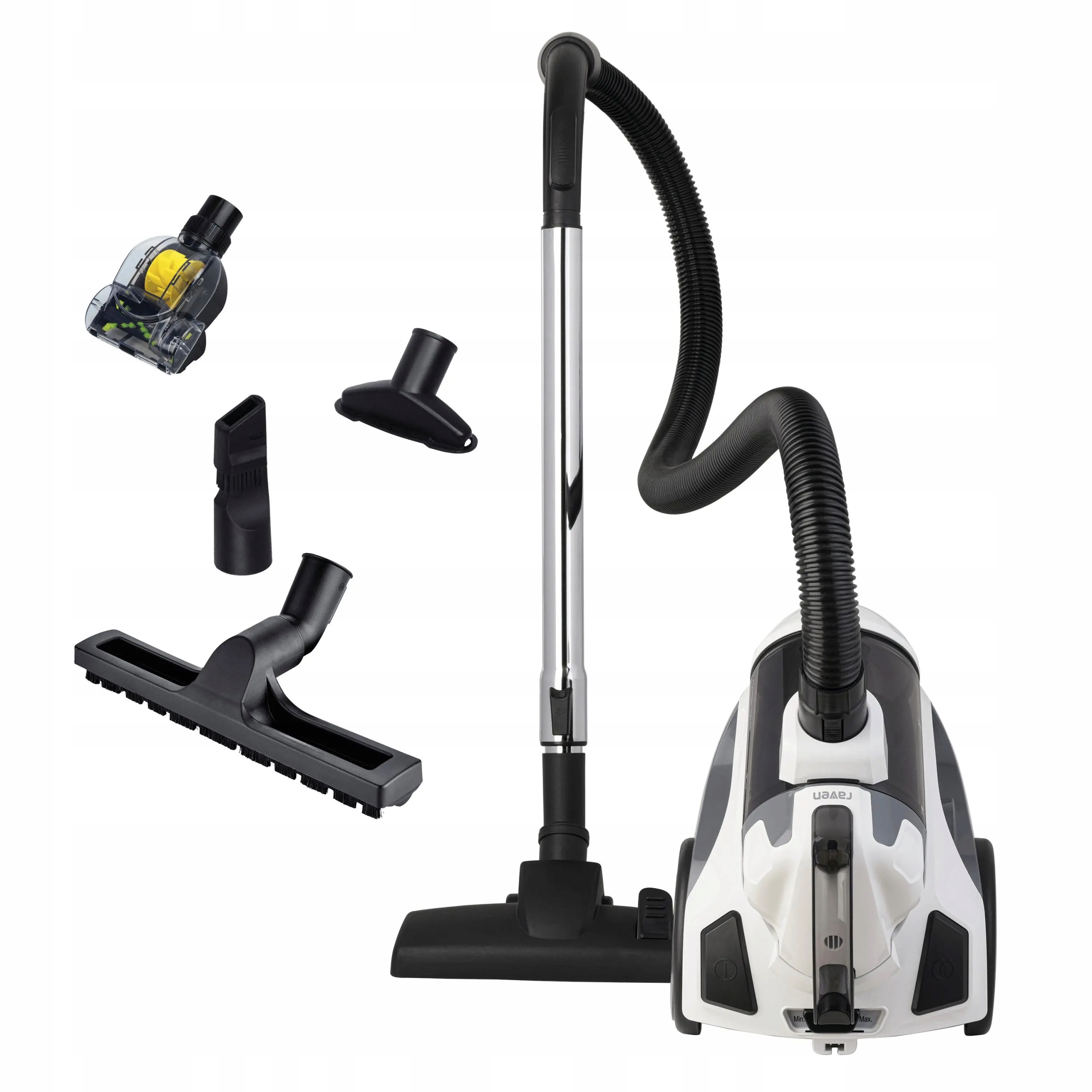 Odkurzacz cyklonowy bezworkowy Raven EO009 dwa filtry Hepa Przewód 5m 899W