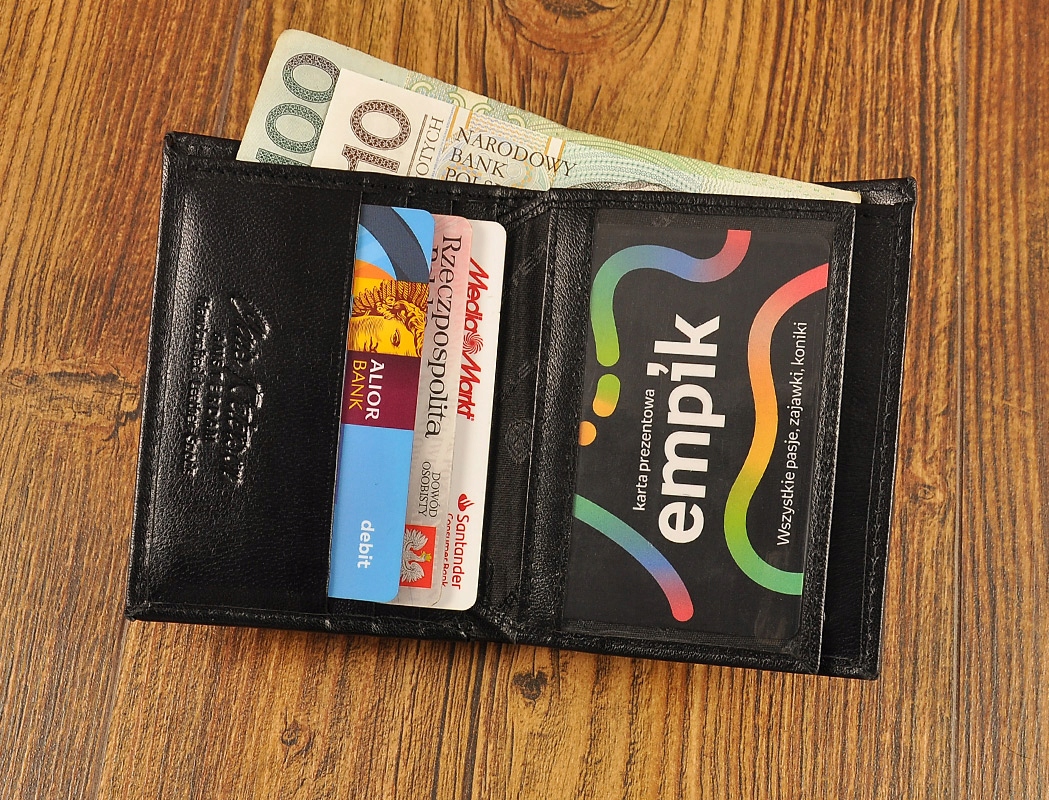 PREMIUM skórzane ETUI na KARTY banknoty PETERSON Typ etui