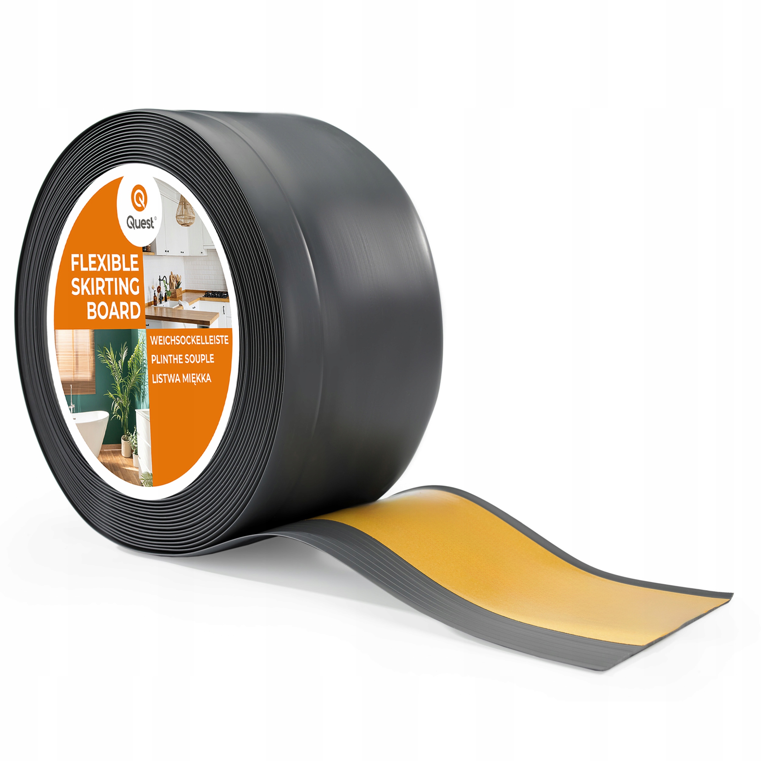 Podlahová lišta soklová, samolepicí Pvc 100/25 tmavě šedá 20 m