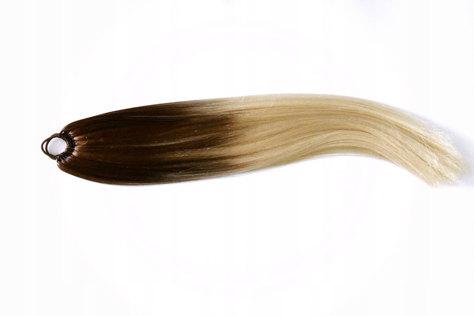 Culík na gumičce, prodloužení culíku Ombre hnědá blond L 120g