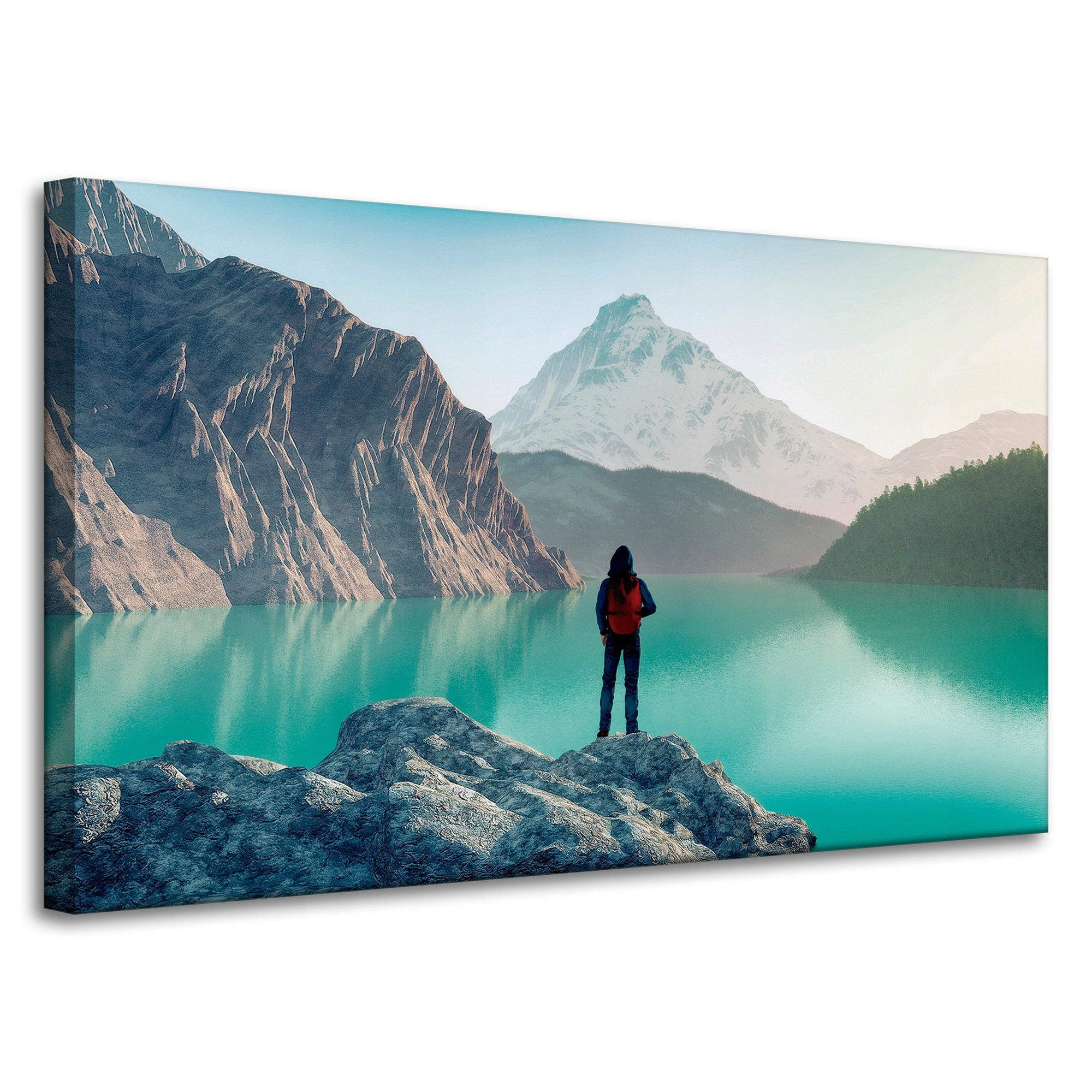 Obraz na plátně Horolezectví Jezero Příroda Krajina 100x60 cm