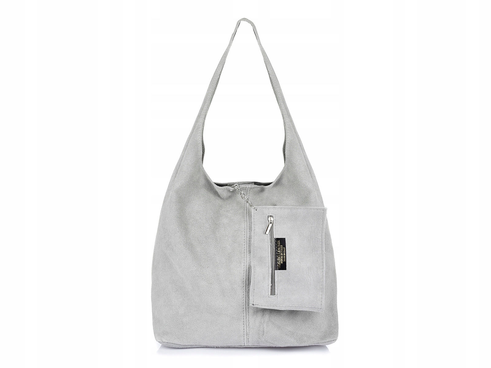 Kožená kabelka shopperka A4 dámská semišová velká přes rameno s kapsou