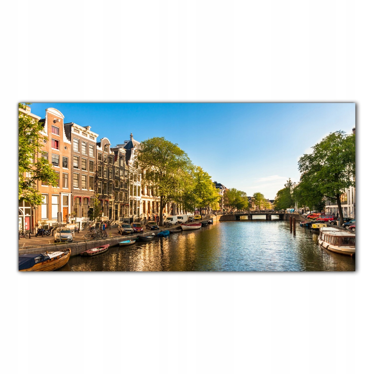 

Obraz na szkle Foto Domy Łódki Amsterdam 100x50