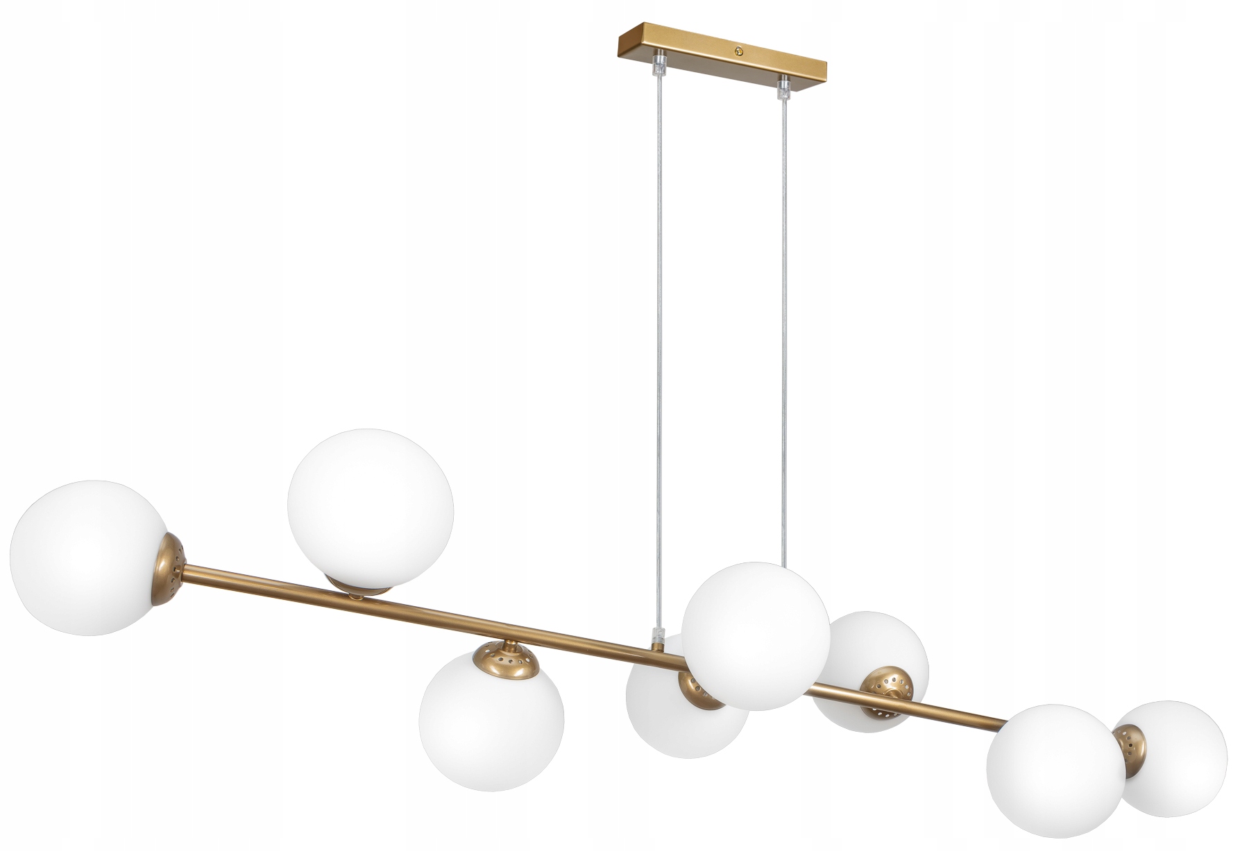 LAMPA WISZĄCA SUFITOWA ŻYRANDOL NOWOCZESNA ZŁOTA BIAŁE KULE LED Marka Glimex