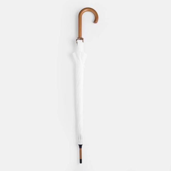 Parasol biały automat długi drewniana rączka na ślub wesele na PREZENT Wzór dominujący bez wzoru