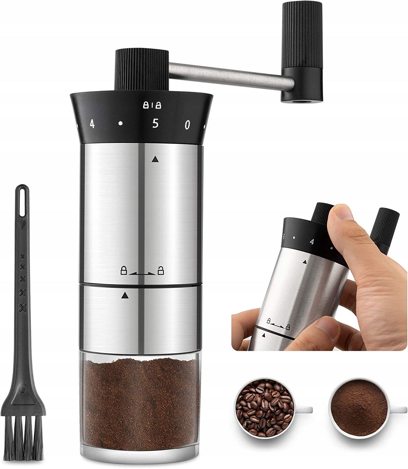 RĘCZNY MŁYNEK DO KAWY ŻARNOWY Z REGULACJĄ