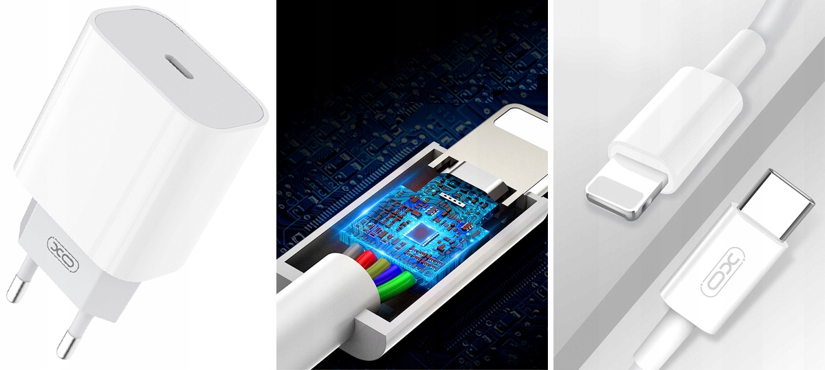 SZYBKA ŁADOWARKA DO IPHONE 20W USB-C + KABEL 1M Złącza USB 3.1 typ C USB typ C