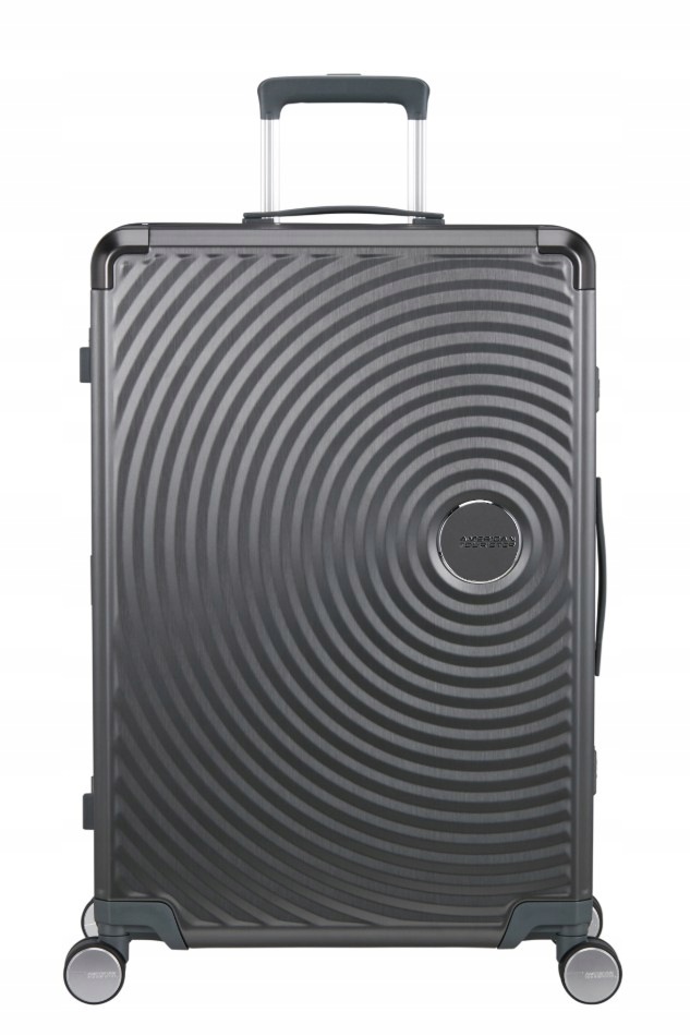 Velký hliníkový kufr American Tourister Soundbox Alu 77 cm Tsa šedý
