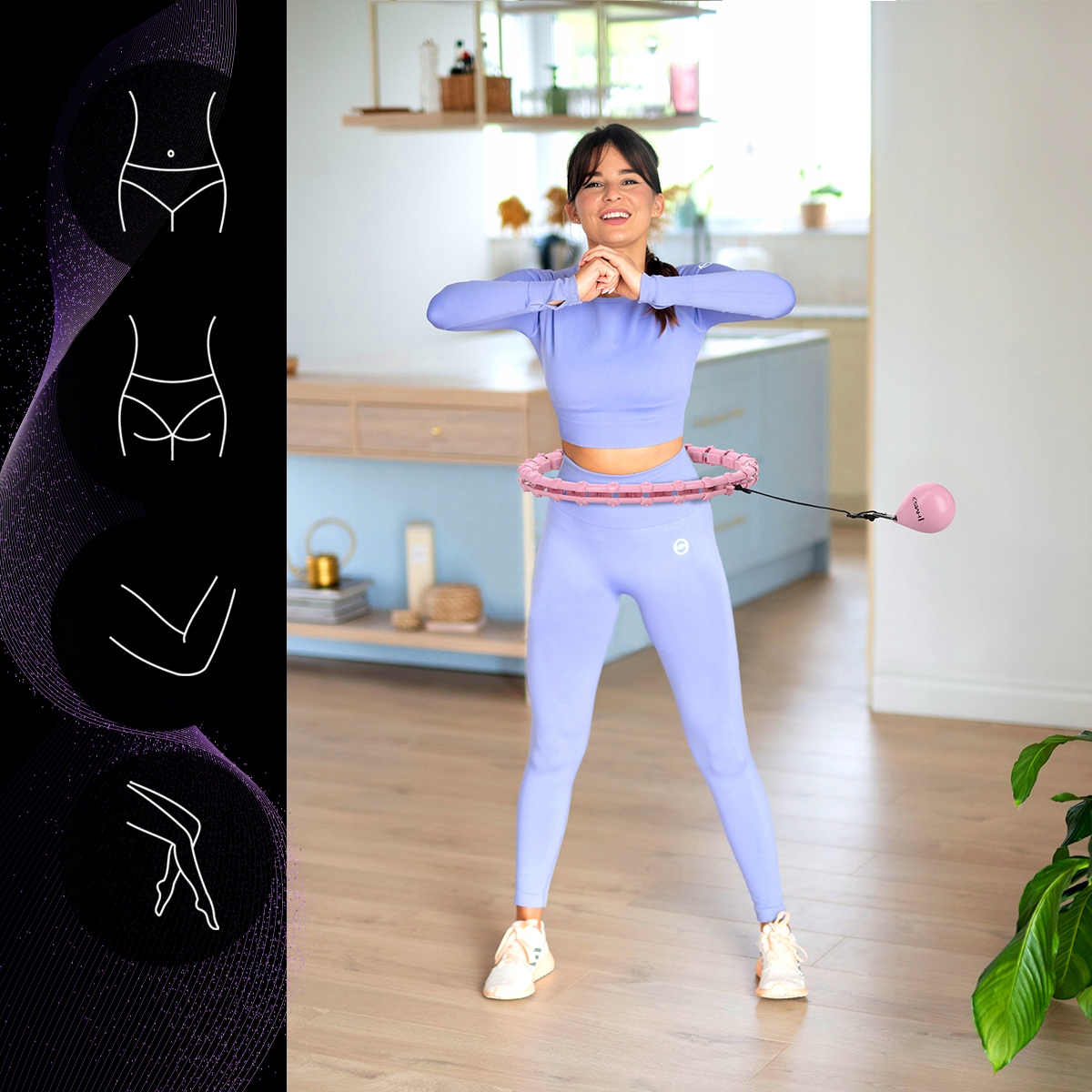 HULA HOP PLUS SIZE Z OBCIĄŻNIKIEM WYPUSTKAMI HMS HHW11 KOŁO LIGHT PINK Model HHW11