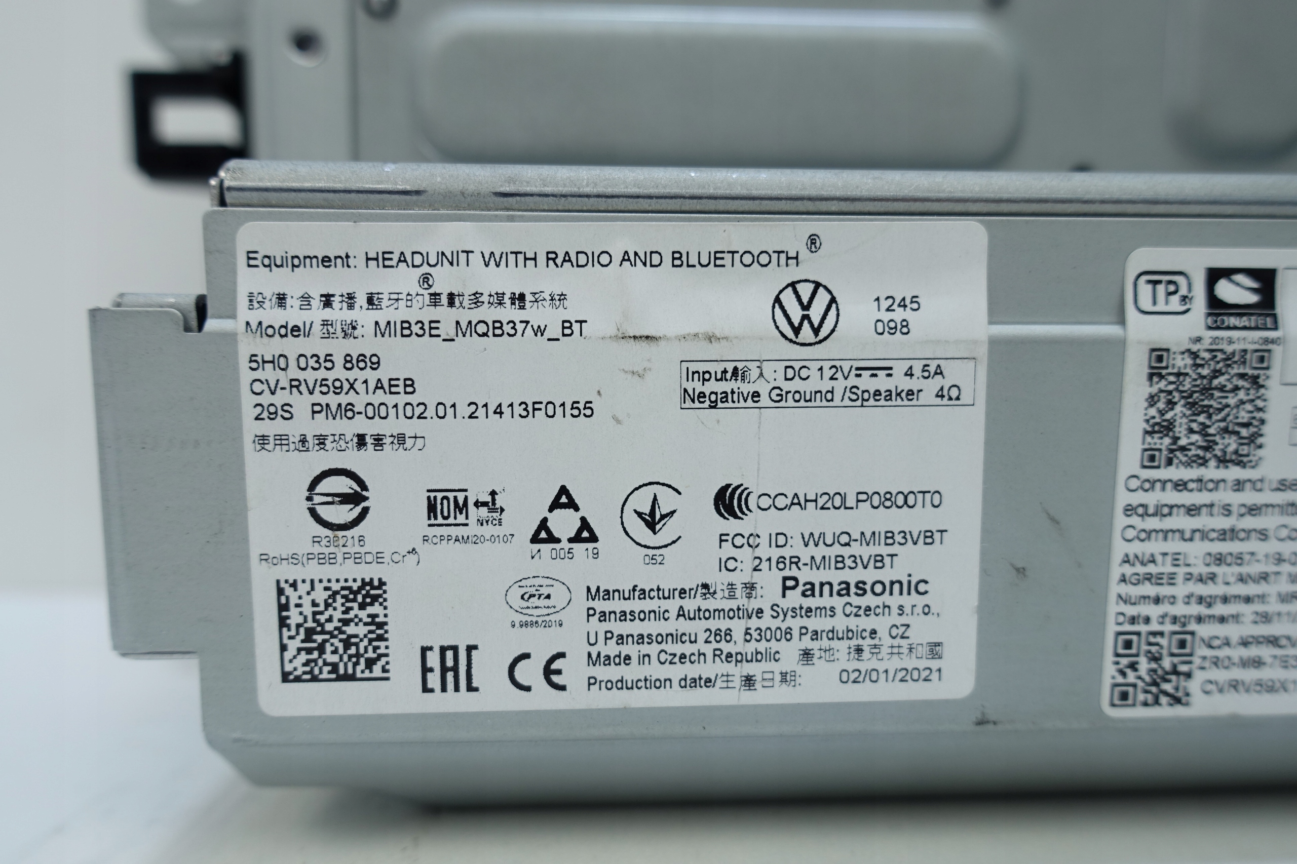 EKRAN display RADIO BLUETOOTH VW GOLF VIII 5H0