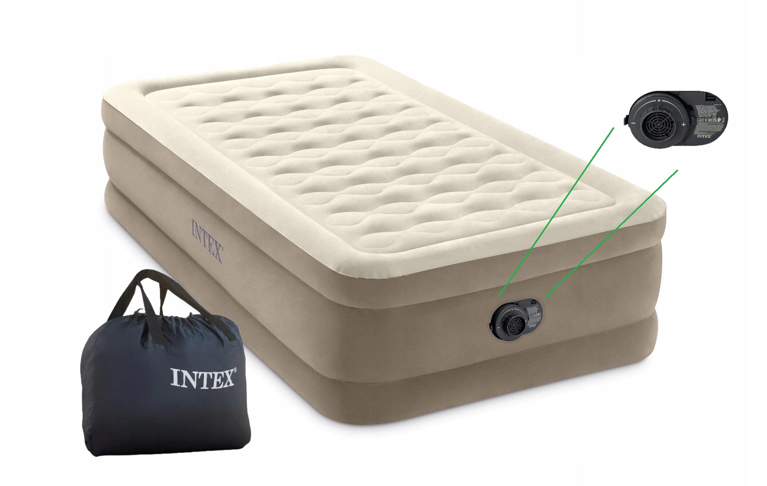 

Łóżko dmuchane z pompką 99x191x46cm 64426 Intex