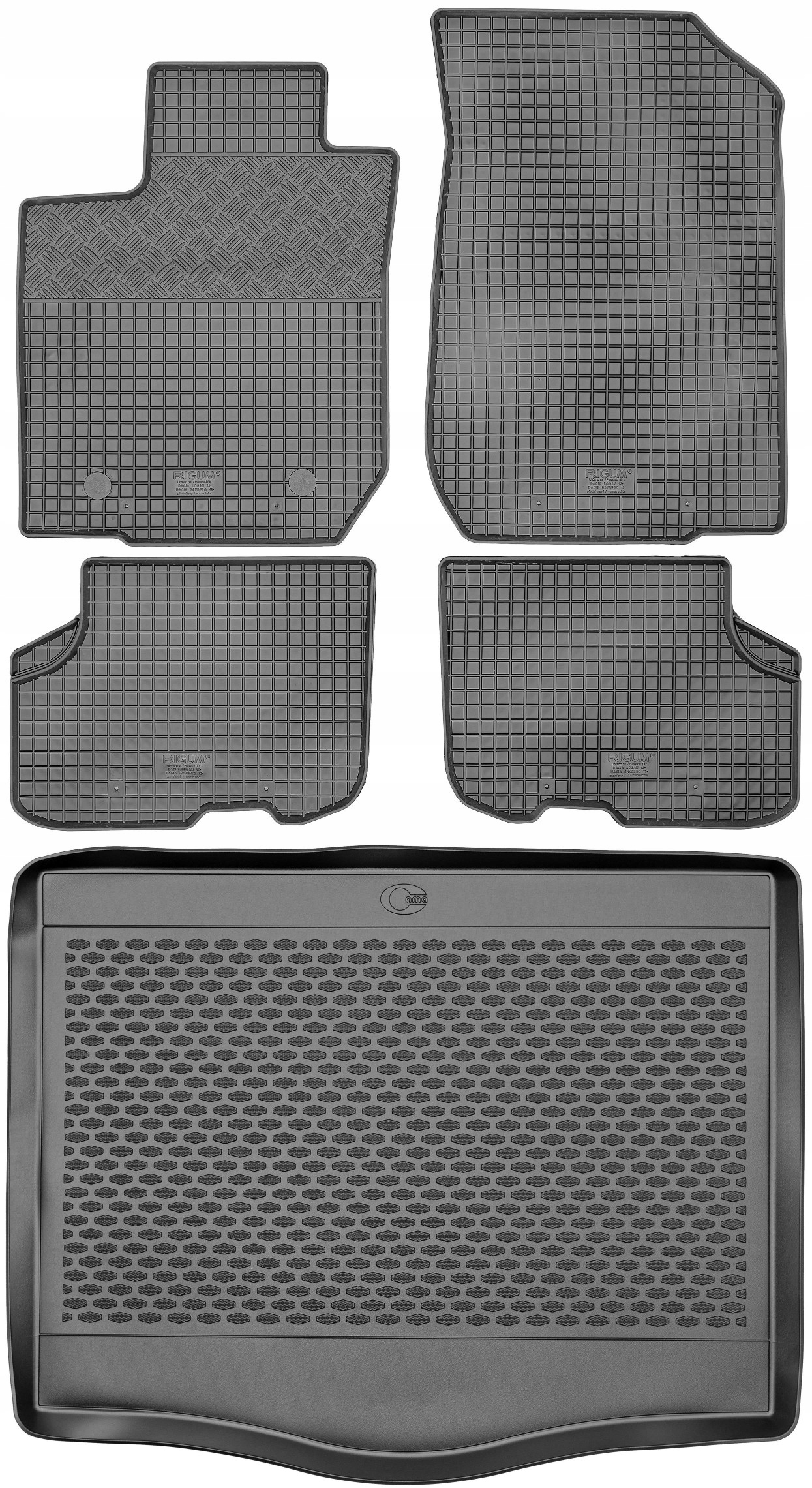 Dacia Sandero II Hb 2013-2018 Sada Gumové rohože rohož