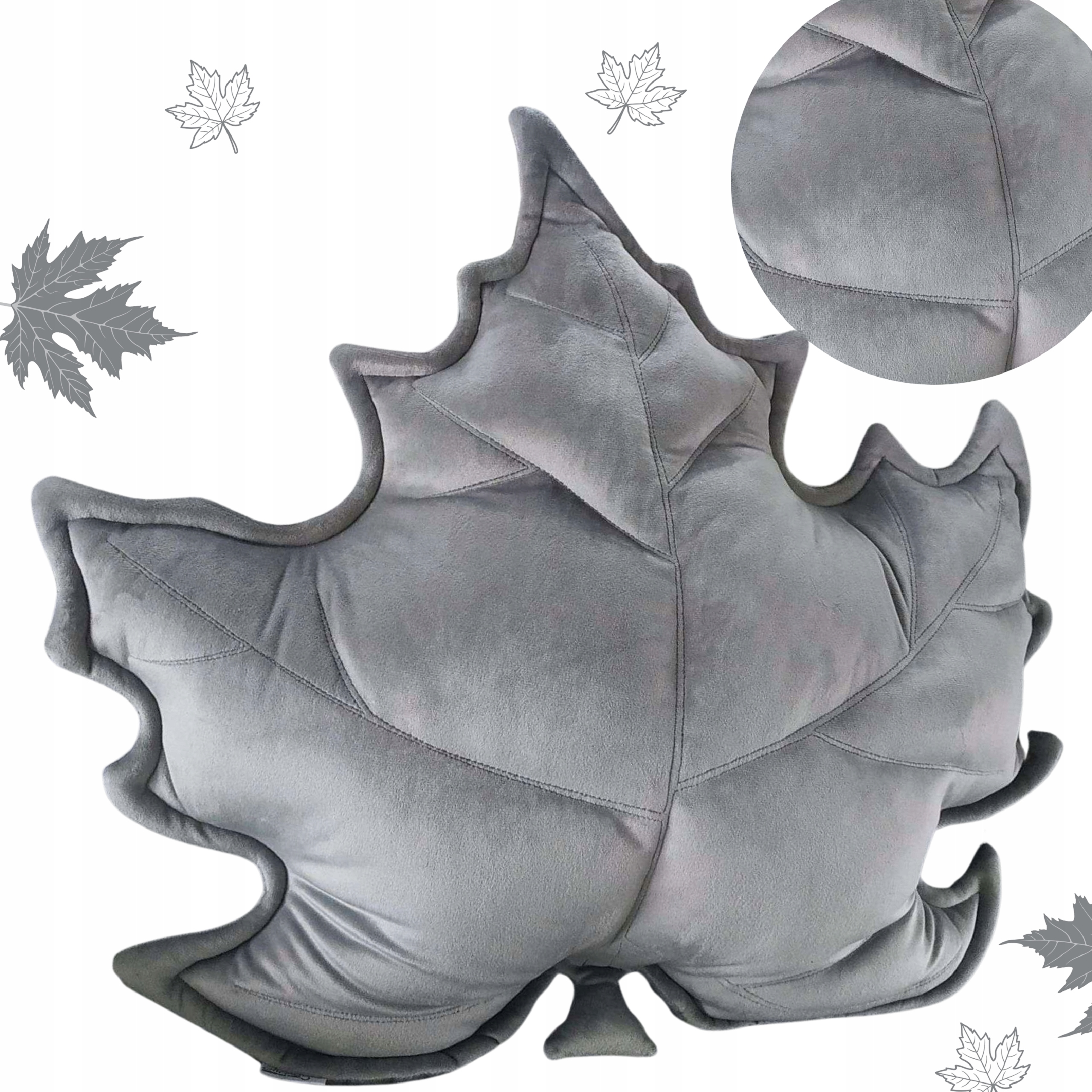 Polštáře Velké Do Obývacího Pokoje Stříbrný Velur Šedé Polštáře Dekorativní Listy