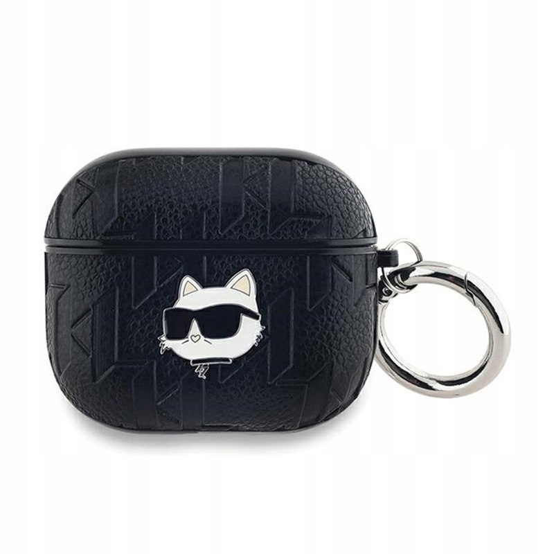 Karl Lagerfeld Monogram Choupette Head Pouzdro pro AirPods 3 (černé)