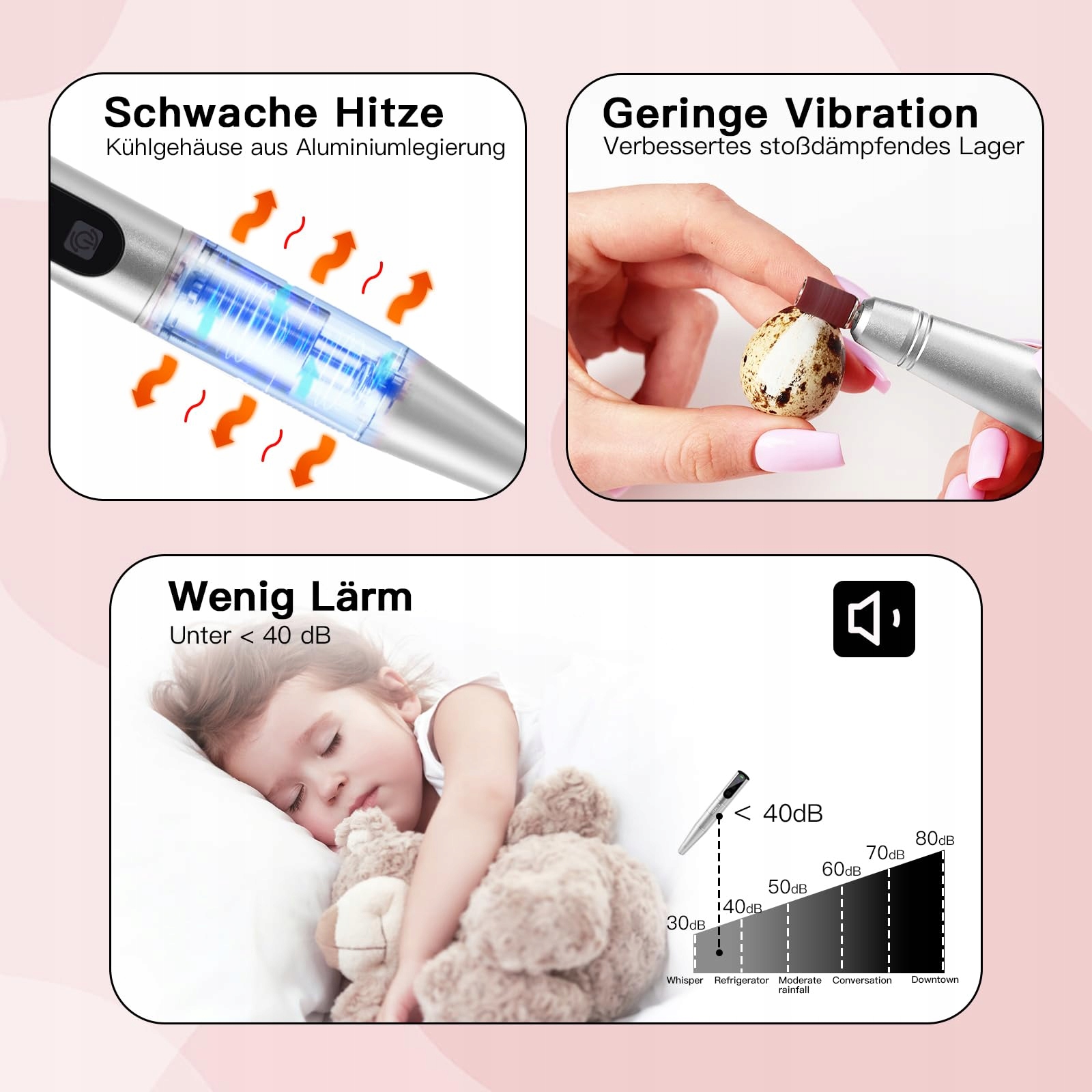 HEBECA Zestaw Do Manicure Pedicure Bezprzewodowy 12w1 Szary — miniatura 4