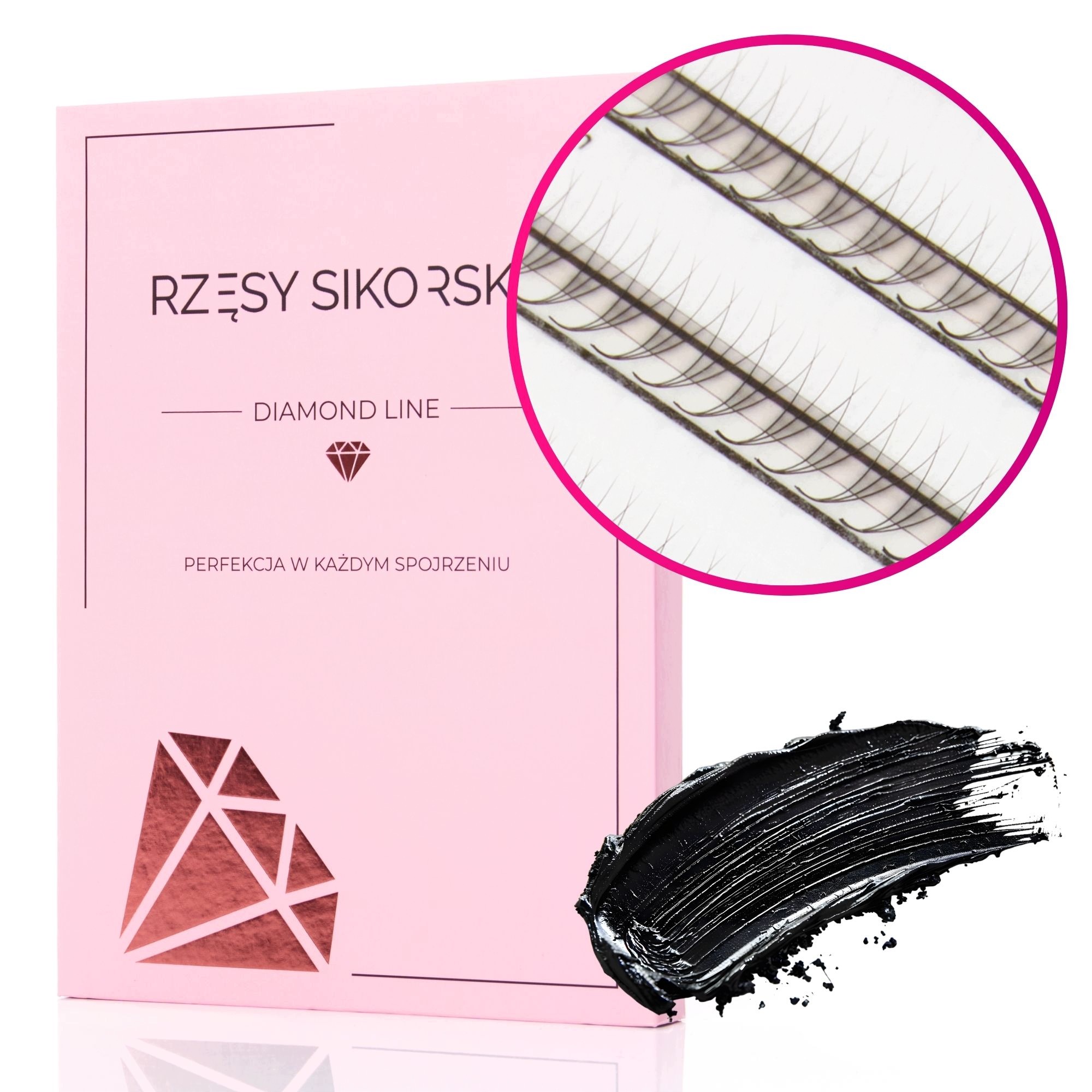 Rzęsy Sikorska Gotowe Kępki Rzęs Pbt 3D/0,07/LC Wąskie (2400 Szt. 6-13) MIX