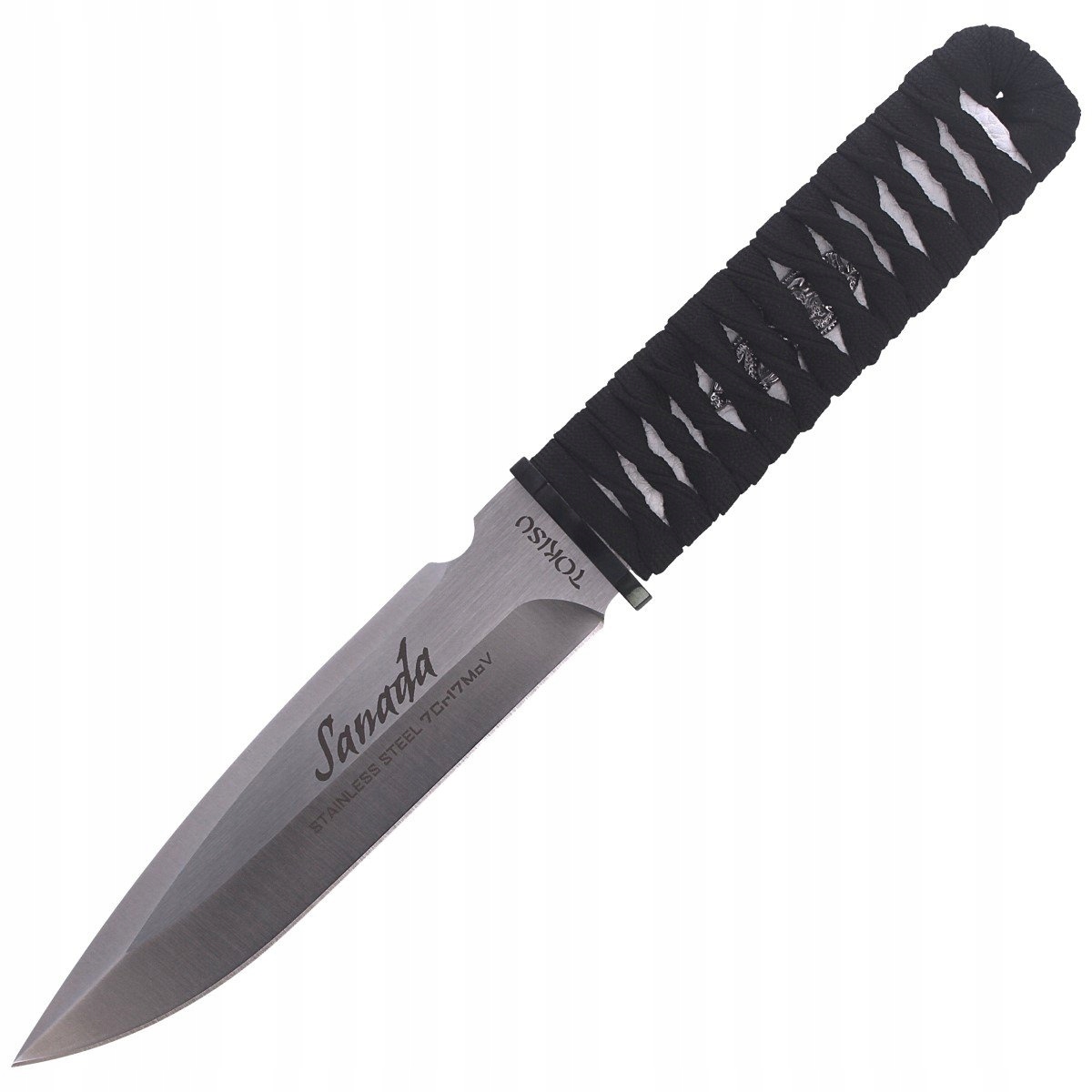 Taktický nůž Edc Tokisu Sanada Nylon Cord Wrap Satin Hollow Grind 7Cr17MoV