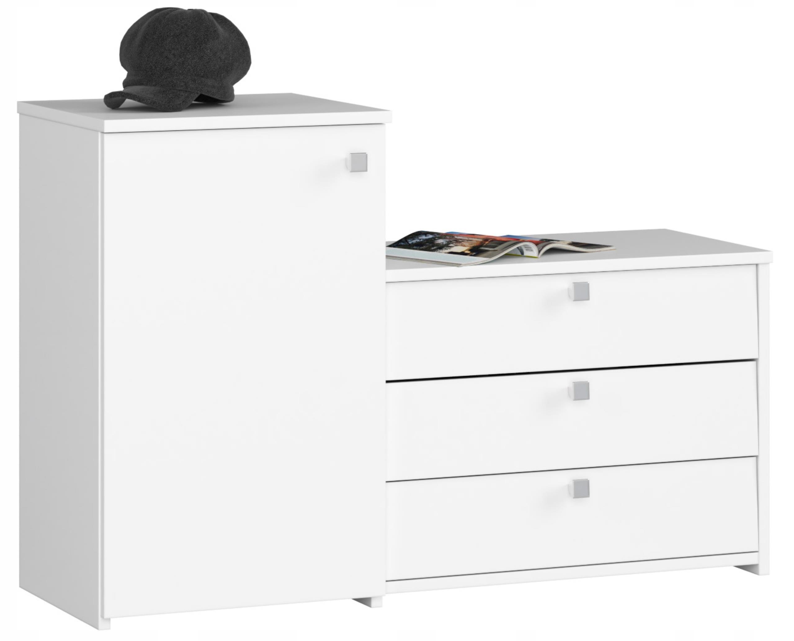 Skrinka na topánky S16 biela s komodou Akd