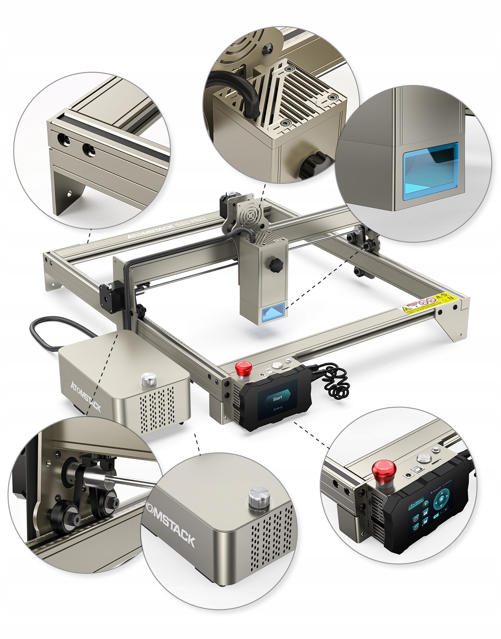 Grawerka laserowa ATOMSTACK S20 PRO 130W grawer laserowy + pompa Kod producenta S20 Pro/A20 Pro