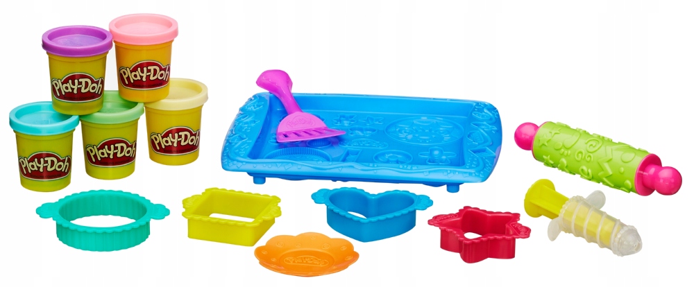 PLAY-DOH GEBAKSET ZOETE KOEKJES + 5 TUBES MALLEN Merk Play-Doh