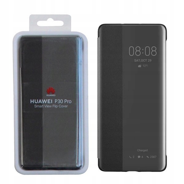 Etui z klapką Huawei do Huawei P30 Pro Smart View Flip czarny Oryginał Nowy