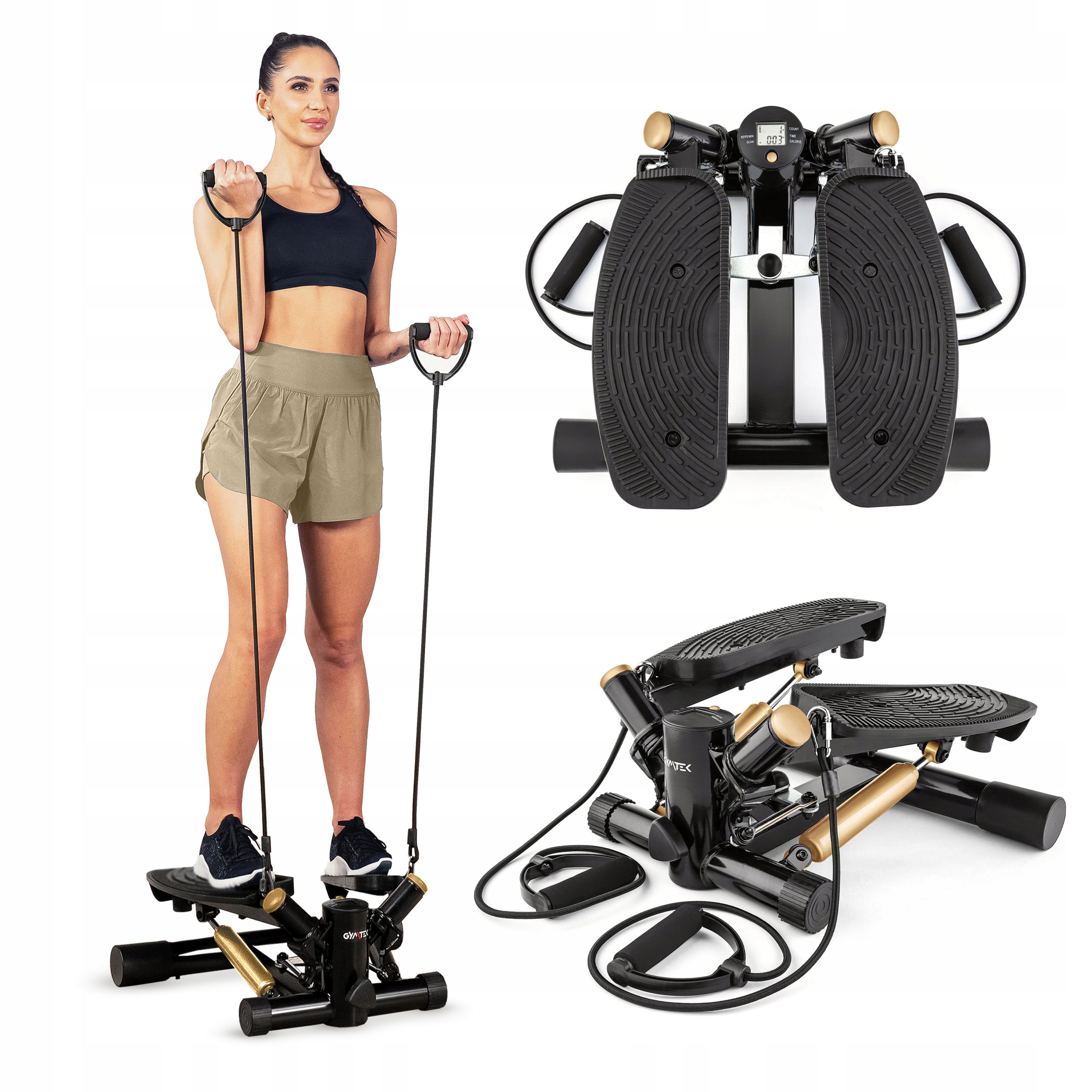 Stepper Skrętny Z Ekspanderami Linkami Do Ćwiczeń Licznik XST500 Gymtek