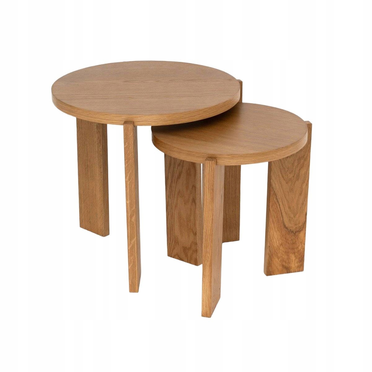 Sada konferenčných stolíkov Tabula v prírodnej dubovej dyhe 50/40x50/40x45