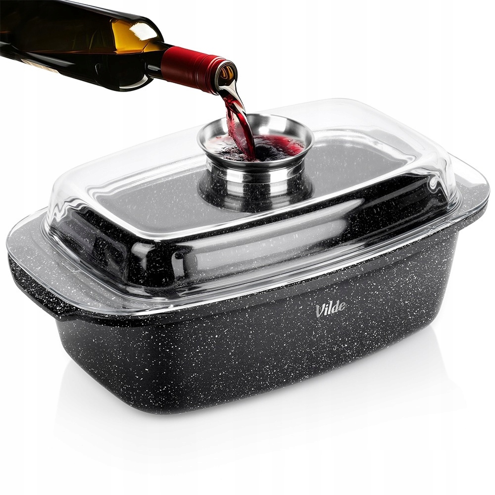 Granitová pánev s víkem hrnec hustilka do trouby na sporák