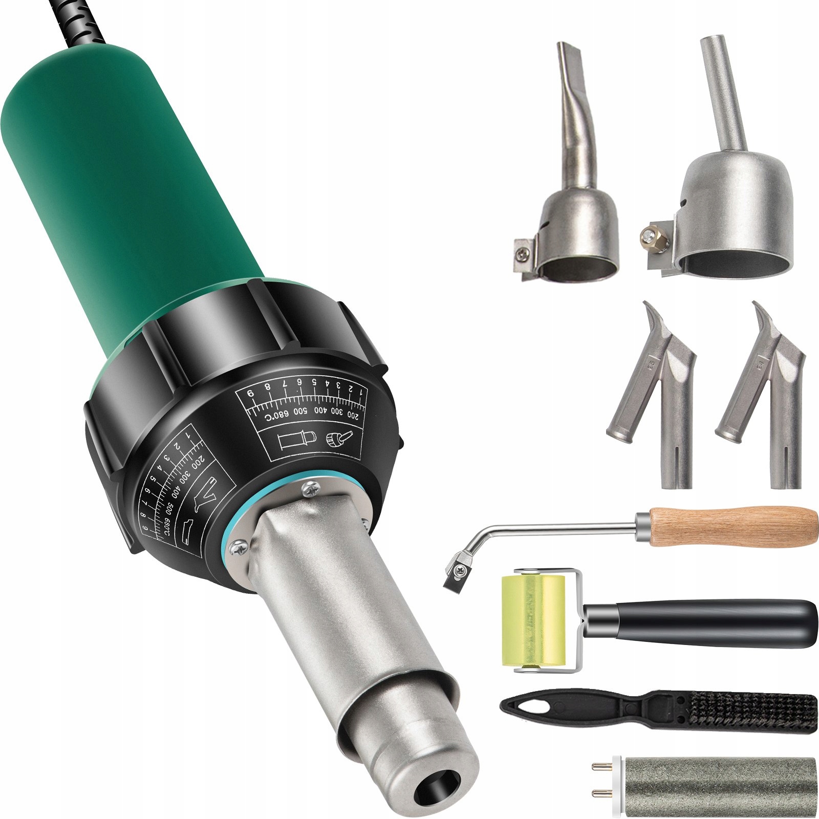 Svářečka fólií Pvc 1600 W s regulací teploty, sada 8 koncovek 220 V