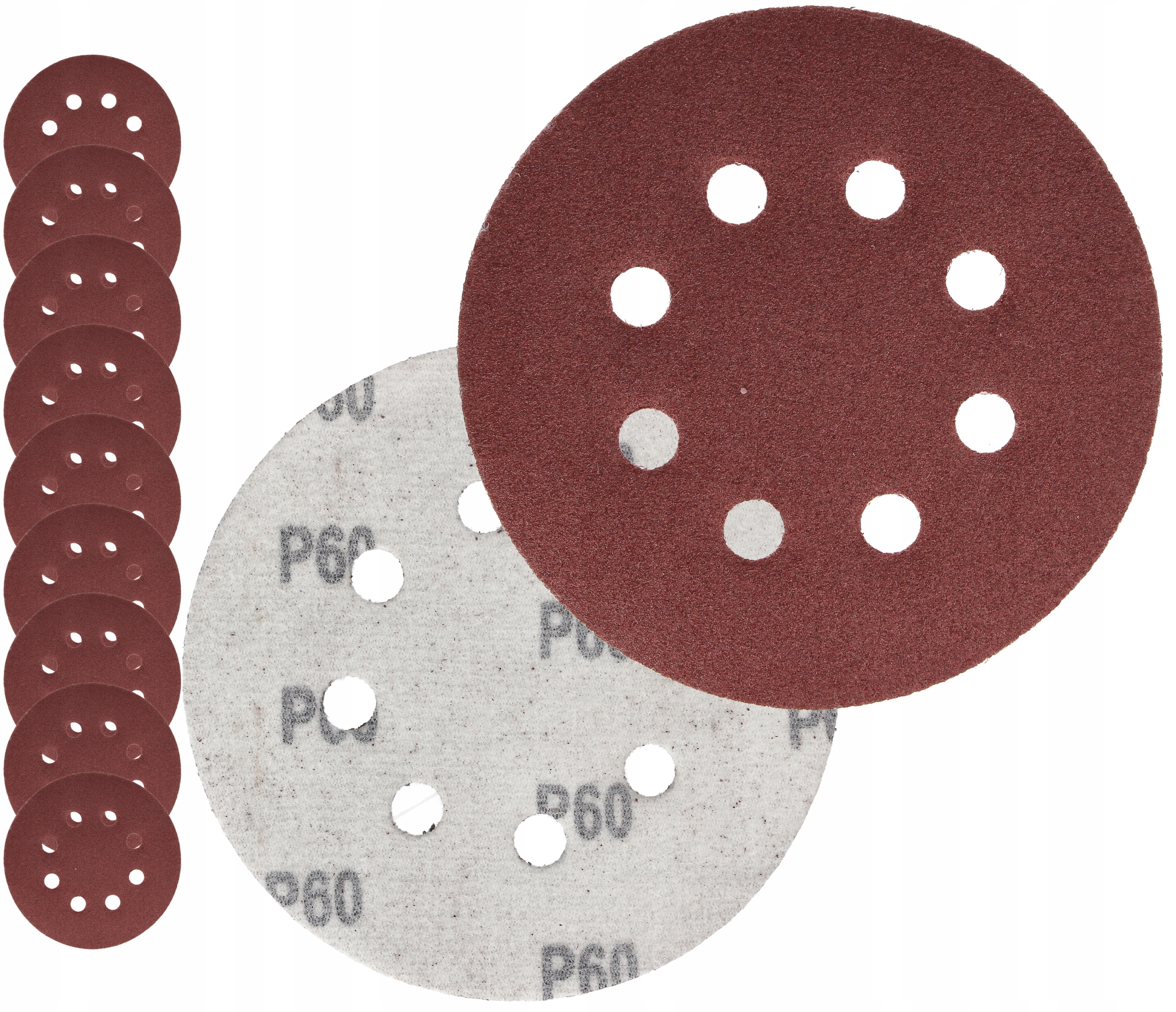 Papier Ścierny Na Rzep 125 Do Szlifierki Oscylacyjnej Krążki Otwory P60 x10