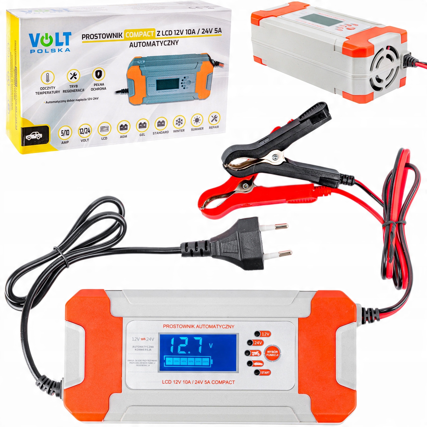 

Prostownik Ładowarka Automatyczna 12V 10A 24V 5A