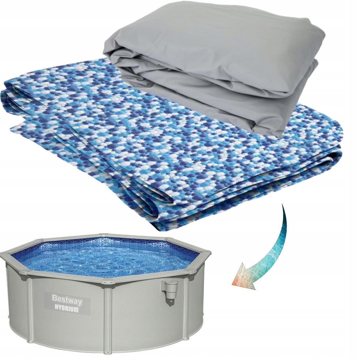 Bazénová vana Hydrium 457 x 122 cm, obložení, podlahová krytina Bestway 56384